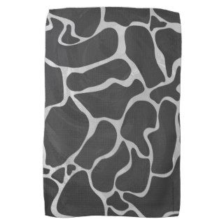 Giraffe Black and Light Gray Print Kitchen Towels