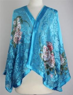 Aris A Beaded Floral 100% Silk Jacket SJ506B S TURQ