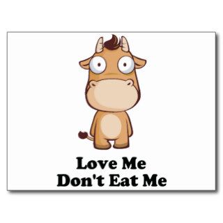 Love Me Don't Eat Me Cow Design Post Card