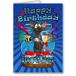 35th Birthday Card For Brother   Funky Mouse On A