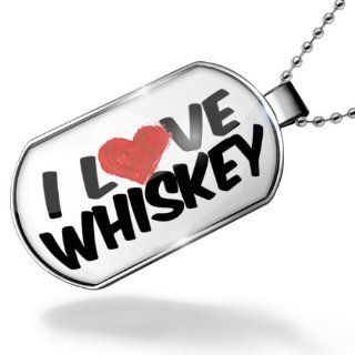 Dogtag I Love Whiskey Dog tags necklace   Neonblond Jewelry