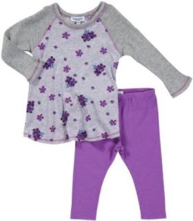 Splendid Baby Girls' Chelsea Floral L/S Tunic Set   Grey/Purple Orchid   12 18 Months Infant And Toddler Clothing Sets Clothing