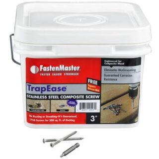 FastenMaster TrapEase 3 in. Composite Screw Stainless Steel   1750 Pack FMTR9003 1750SS