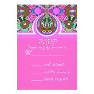 Beautiful Pink RSVP Invitation Reply Cards