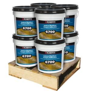 Roberts 6700 4 gal. Indoor/Outdoor Carpet and Artificial Turf Adhesive, 8 Pail Value Buy 6700 4 8P