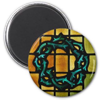 Crown of Thorns Stained Glass Window Art Fridge Magnet