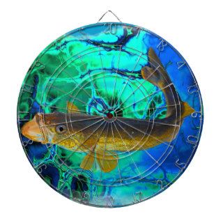 Swimming Walleye, Pickerel Fish Art Dart Board