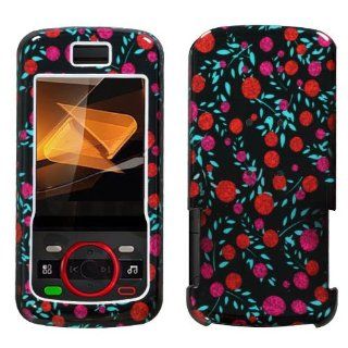 Hard Plastic Snap on Cover Fits Motorola i856 Debut Polka Cherry Black Sprint Cell Phones & Accessories