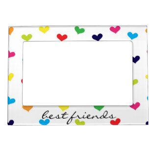 Rainbow Scattered Heart Best Friends Frame Photo Frame Magnets