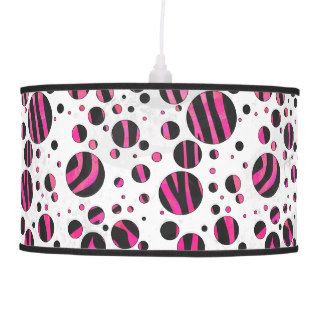 Zebra Black and Hot Pink Print Ceiling Lamps