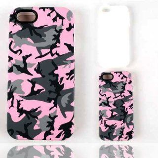 For Apple Iphone 5 Camo Pink Hard Soft Case Accessories Cell Phones & Accessories