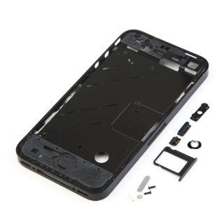 Metal Black Plated Middle Cover Case Housing Bezel Frame Panel with Side Button For iPhone 4G Cell Phones & Accessories