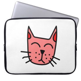 Cartoon Cat Face Laptop Sleeve