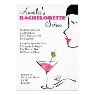 bachelorette Martini Soiree Announcements