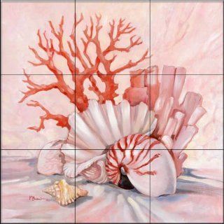 Coral Still Life 1 by Paul Brent   Kitchen Backsplash / Bathroom wall Tile Mural   Ceramic Tiles  