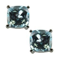 Gems For You Sterling Silver Sky Blue Topaz Stud Earrings Gemstone Earrings