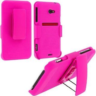 Hot Pink Slide Case With Belt Clip Swivel Holster Stand for HTC Evo 4G LTE / Evo One Cell Phones & Accessories