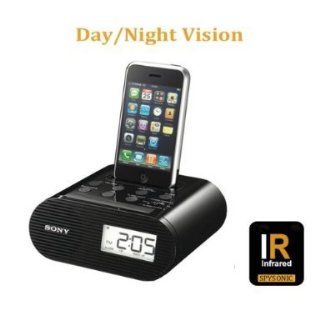 TRUE DAY AND NIGHT VISION SONY CLOCK RADIO DOCKING STATION SELF RECORDING DVR HIDDEN CAMERA COLOR HIGH RESOLUTION 550 WITH 720X480 FULL D1 RECORDING  Spy Cameras  Camera & Photo