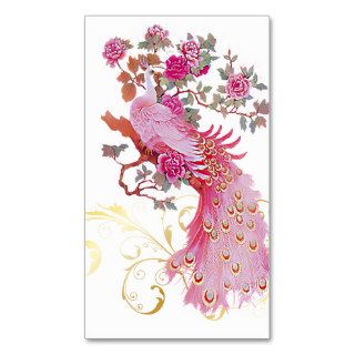 PixDezines pink peacock/diy background color Business Card