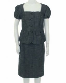 Nine West English Rose Short Sleeve Skirt Suit Indigo 10
