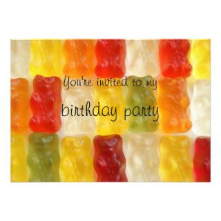 gummy bears birthday party invitation