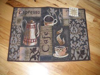 Tapestry Espresso Cafe Latte Coffee Kitchen Throw Rug Cafe Decor Kitchen & Dining