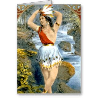 Pocahontas Native American Maiden Vintage Ad Greeting Card