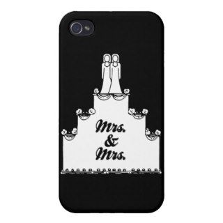 LESBIAN WEDDING CAKE MRS AND MRS  .png iPhone 4 Case