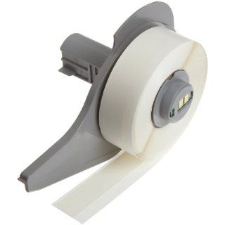 Brady BPTL 29 498 0.5" Width x 1.5" Height White Color B 498 Repositionable Vinyl Cloth Label With Semi Gloss Finish For BMP71 Label Printer (5000 Per Roll)