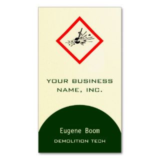 Explosive Warning Sign Business Cards
