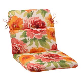 Pillow Perfect Orange Outdoor Primro Rounded Chair Cushion Pillow Perfect Outdoor Cushions & Pillows