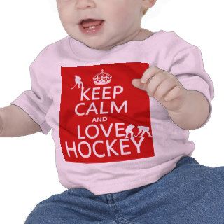 Keep Calm and Love Hockey (customize color) Tshirts