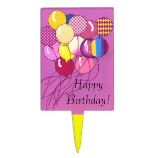 Balloons Happy Birthday Cake Pick