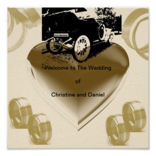 "Vintage Just Married Car"* Print
