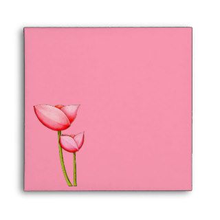 Simple Flowers pink Invitation Envelope