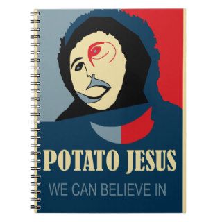 Potato jesus, funny botched ecce homo meme notebook