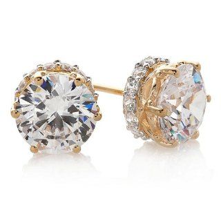 Victoria Wieck 8.6ct Absolute Round Brilliant Collar Stud Earrings Jewelry