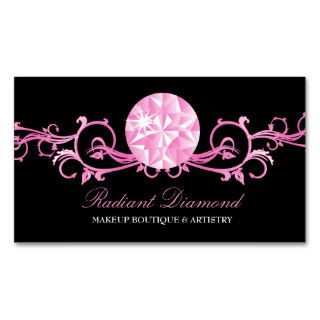 311 Pink Diamond Radiance Black Business Card Templates