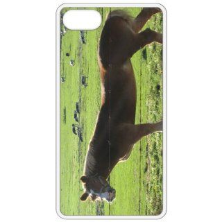 Beautiful Brown Horse Image White Apple Iphone 4   Iphone 4s Cell Phone Case   Cover Cell Phones & Accessories