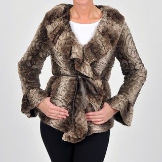 Women's Faux Fur Belted Coat Coats
