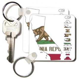 kc_58723_1 777images Flags and Maps   States   California state flag in the outline map and letters of California   Key Chains   set of 2 Key Chains Clothing
