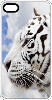 White Tiger Side View White Rubber Case for Apple iPhone 4 or iPhone 4s Cell Phones & Accessories