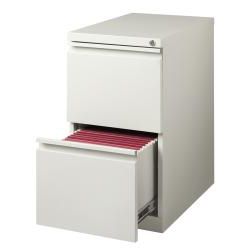 Hirsh 20 inch deep Steel Mobile Two drawer File Pedestal with Lock Hirsh Mobile Files