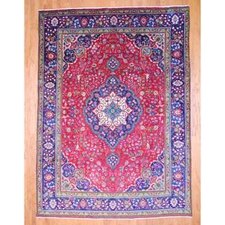 Persian Hand knotted Tabriz Red/ Navy Wool Rug (8'4 x 11'5) 7x9   10x14 Rugs