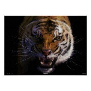 Roaring Bengal Tiger Fine Art Wildlife Poster