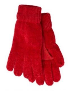 Isotoner Womens Red Rayon Chenille Knit Gloves Thinsulate Lined