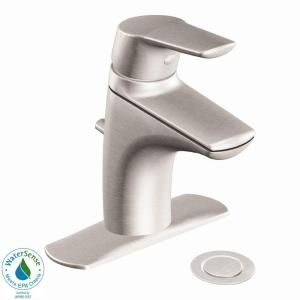 MOEN Method Single Handle Low Arc Bathroom Faucet with Drain Assembly in Brushed Nickel 6810BN