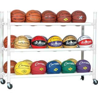 Champion Sports Heavy Duty 30 Ball Cart with Casters  Basketball Storage  Sports & Outdoors