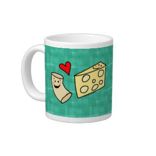 Macaroni Loves Cheese, Cute Mac N Cheese Cartoon Extra Large Mugs