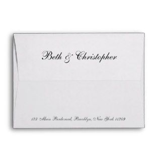 Unique Custom Return Address Wedding Envelope